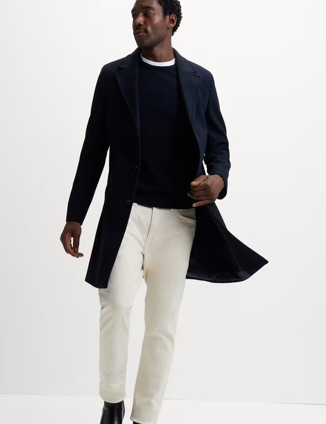 Marks & Spencer M&S Revere Overcoat Navy - 3