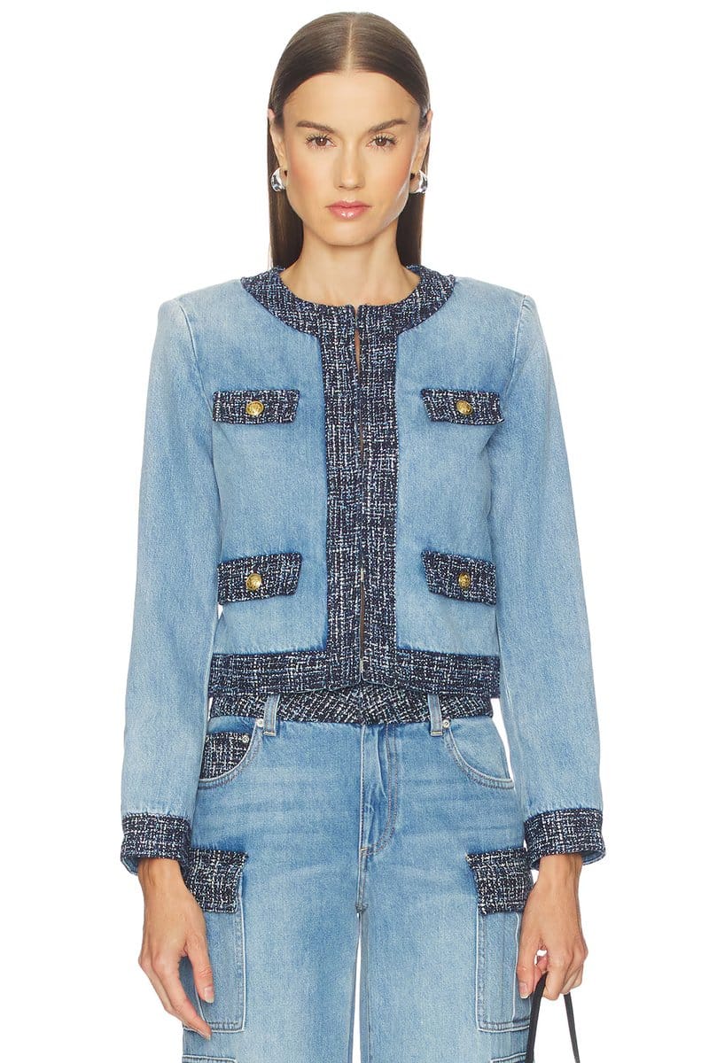 revolve Landon Cropped Denim Jacket - 1