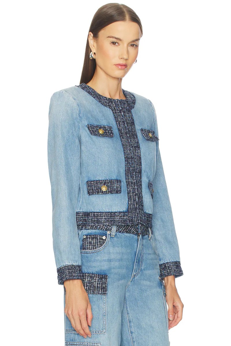 revolve Landon Cropped Denim Jacket - 2