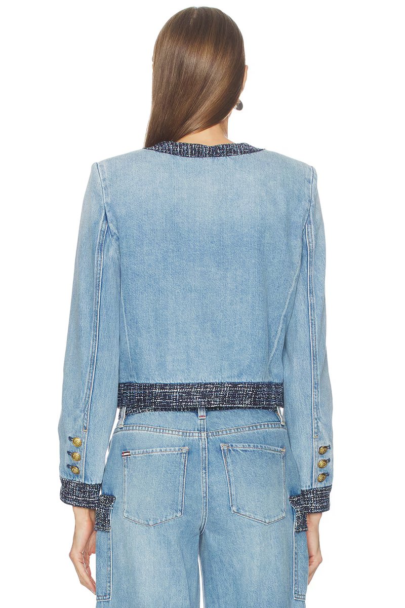 revolve Landon Cropped Denim Jacket - 3