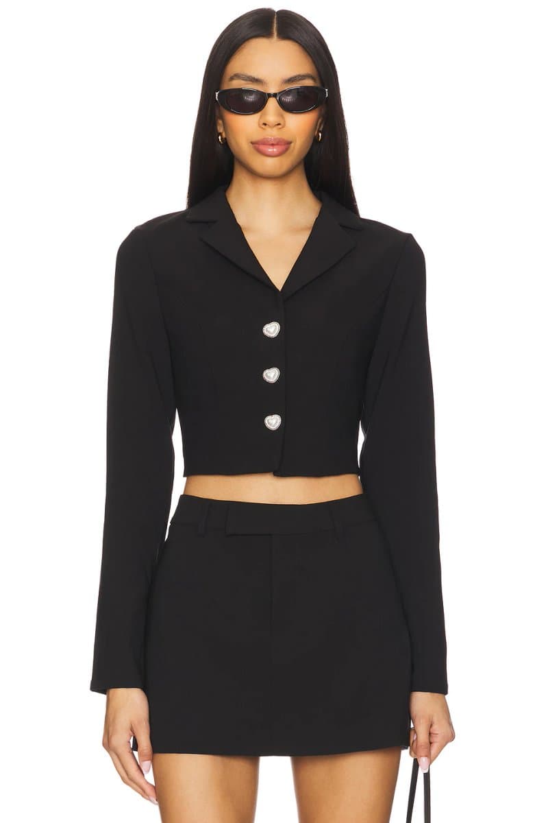 revolve Revolve Miley Crop Blazer in Black