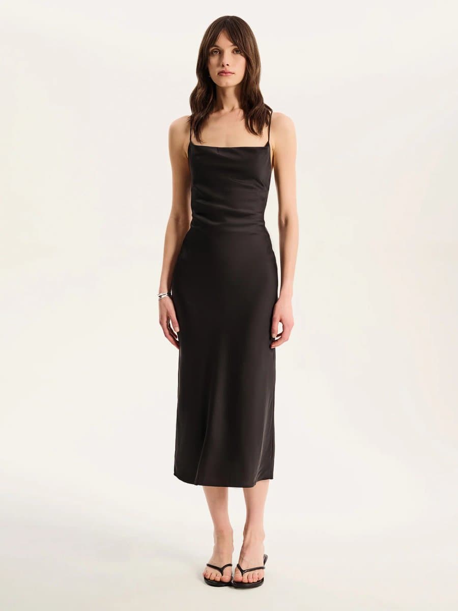 OMNES OMNES Strapless Midi Dress in Black