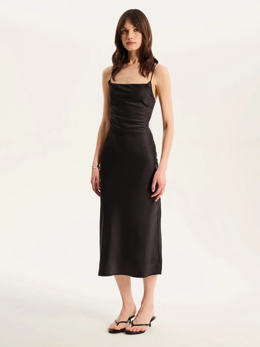 OMNES Riviera Midi Dress in Black - 3