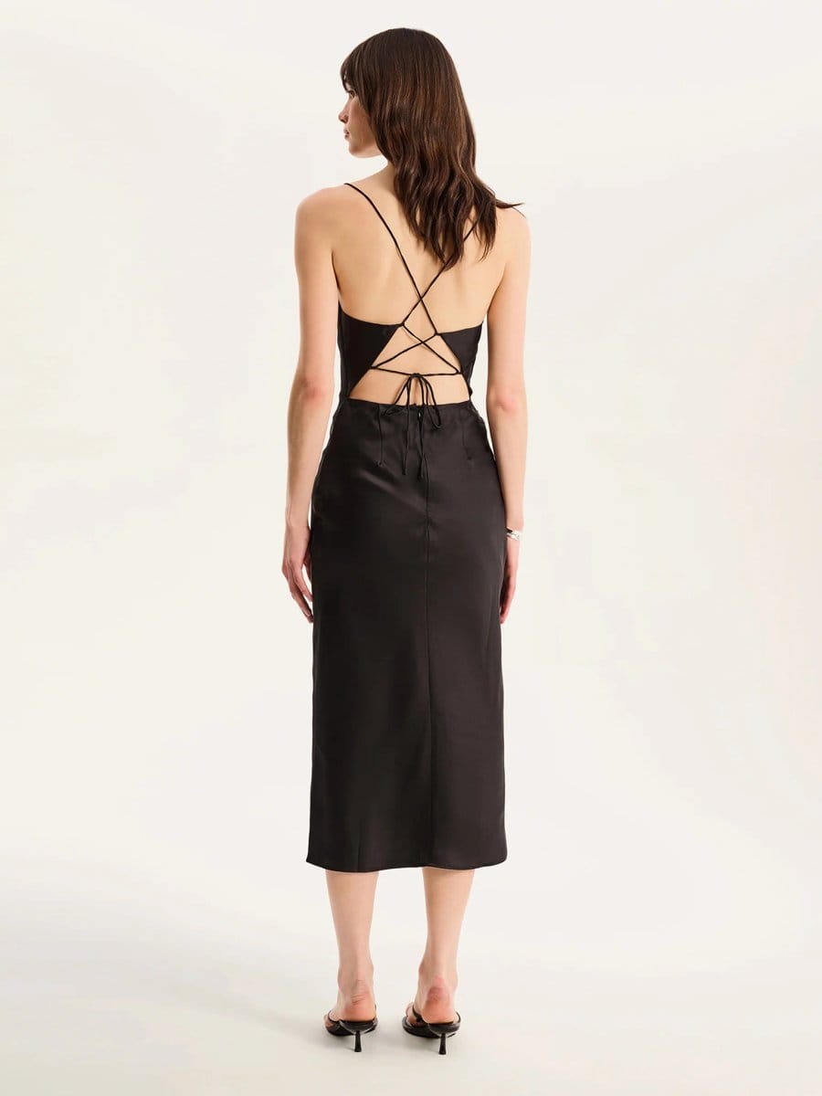 OMNES Riviera Midi Dress in Black - 4