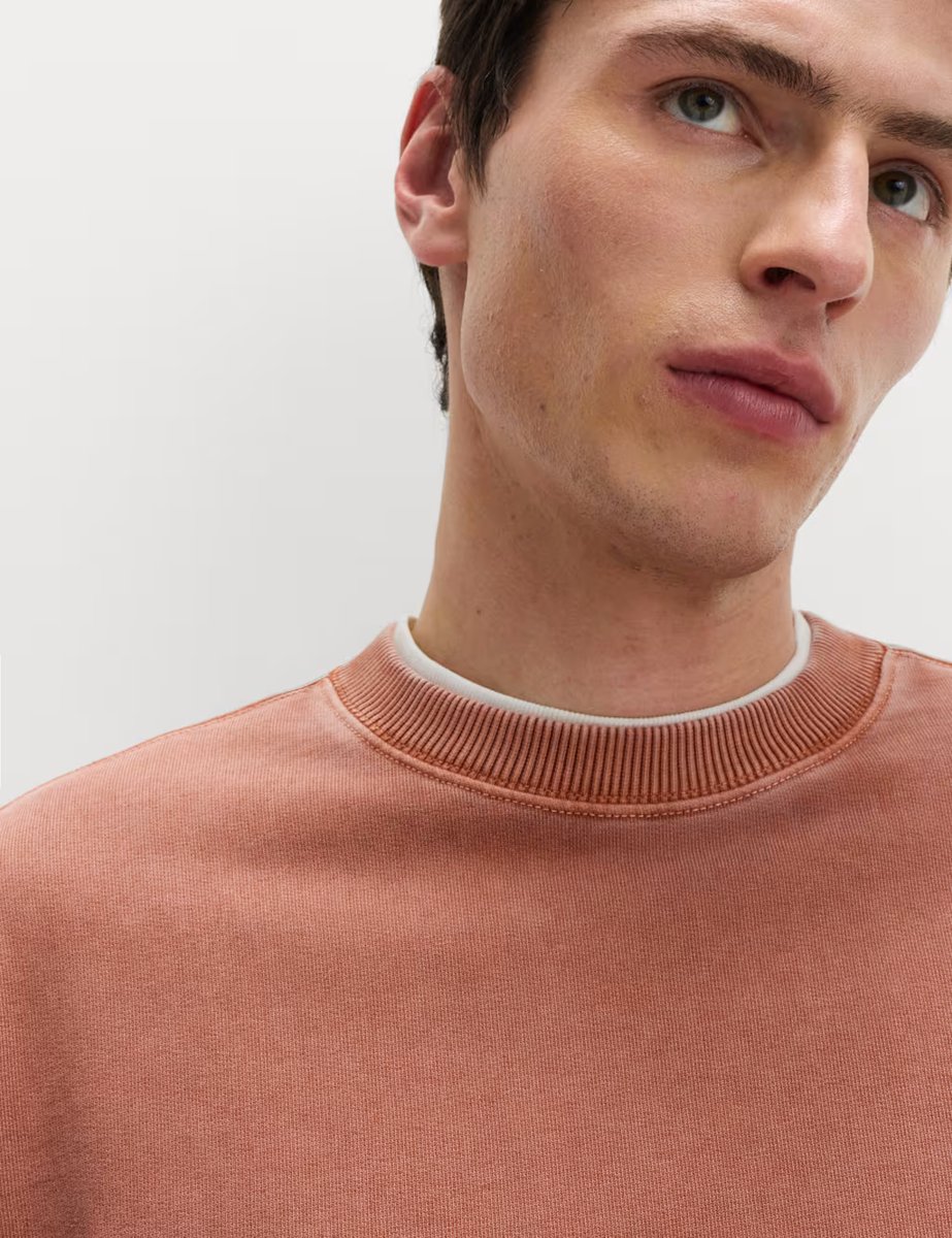 Marks & Spencer M&S Pure Cotton Garment Dye Sweatshirt Rust - 3