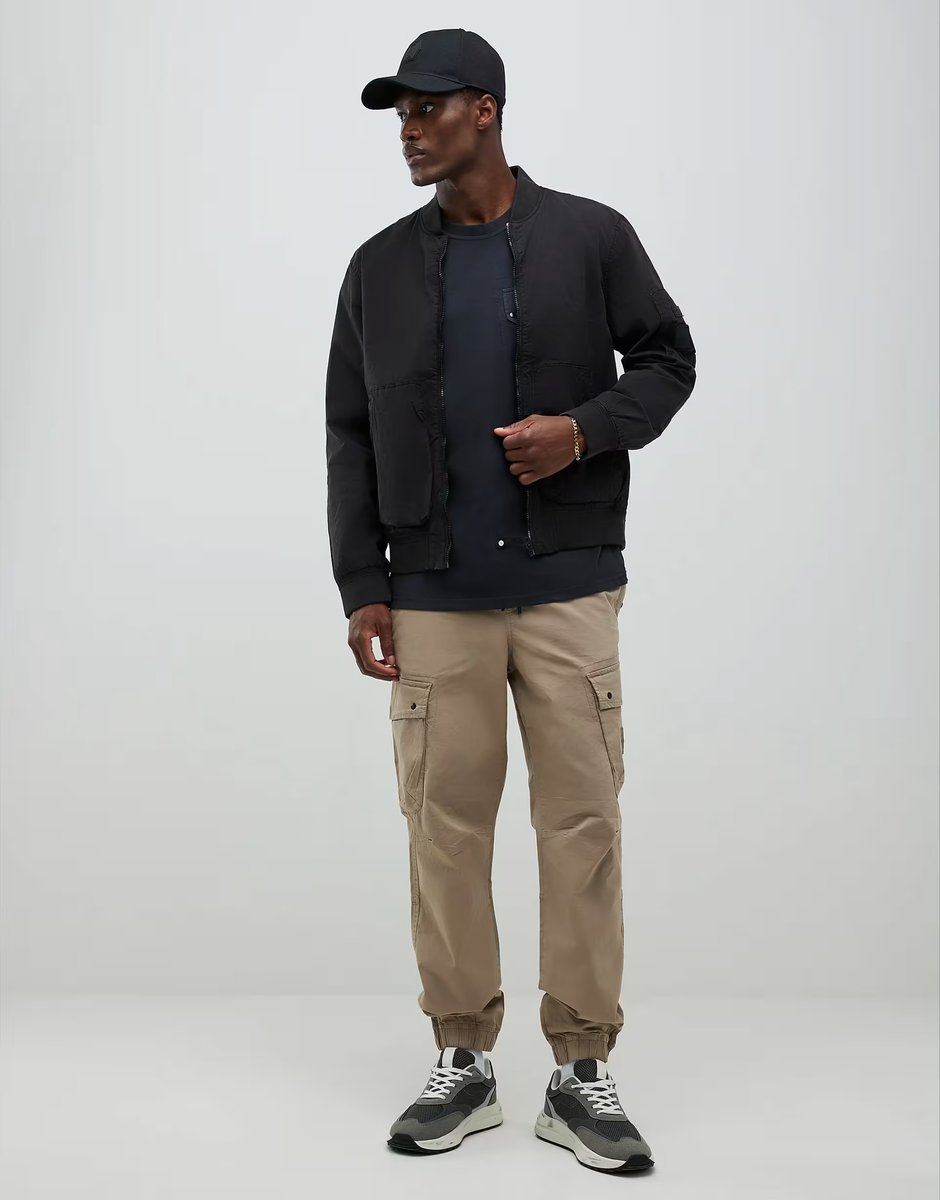 ASOS River Island Beige regular fit cargo trousers in stone - light - 4