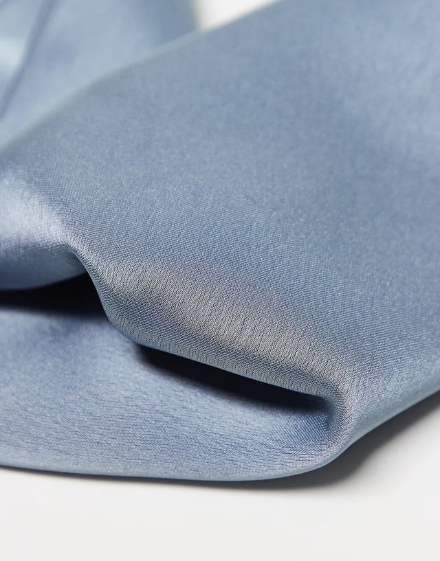 ASOS Maya Satin tie pocket square set in dusty blue - 2