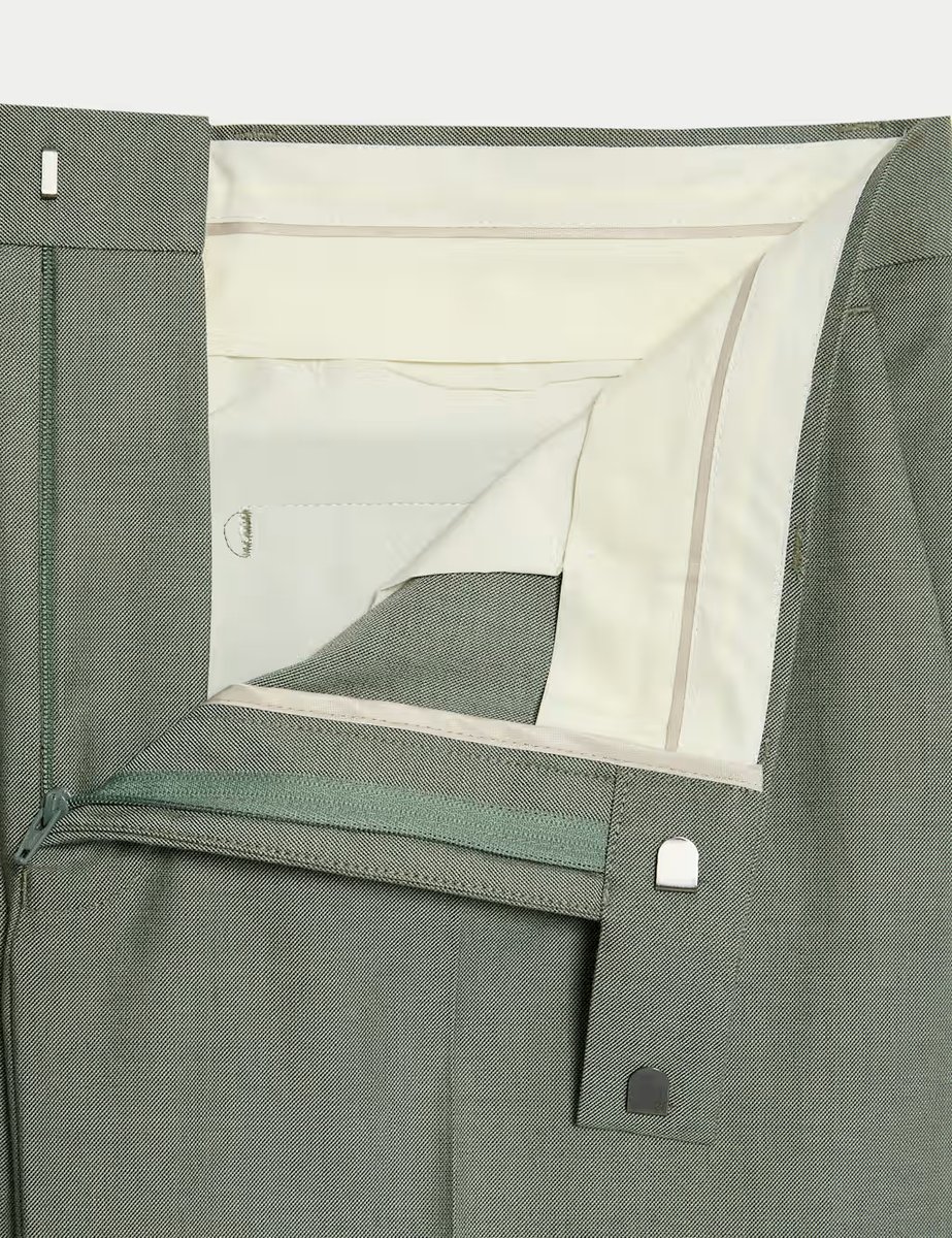 Marks & Spencer M&S Slim Fit Stretch Suit Trousers Light Green - 2