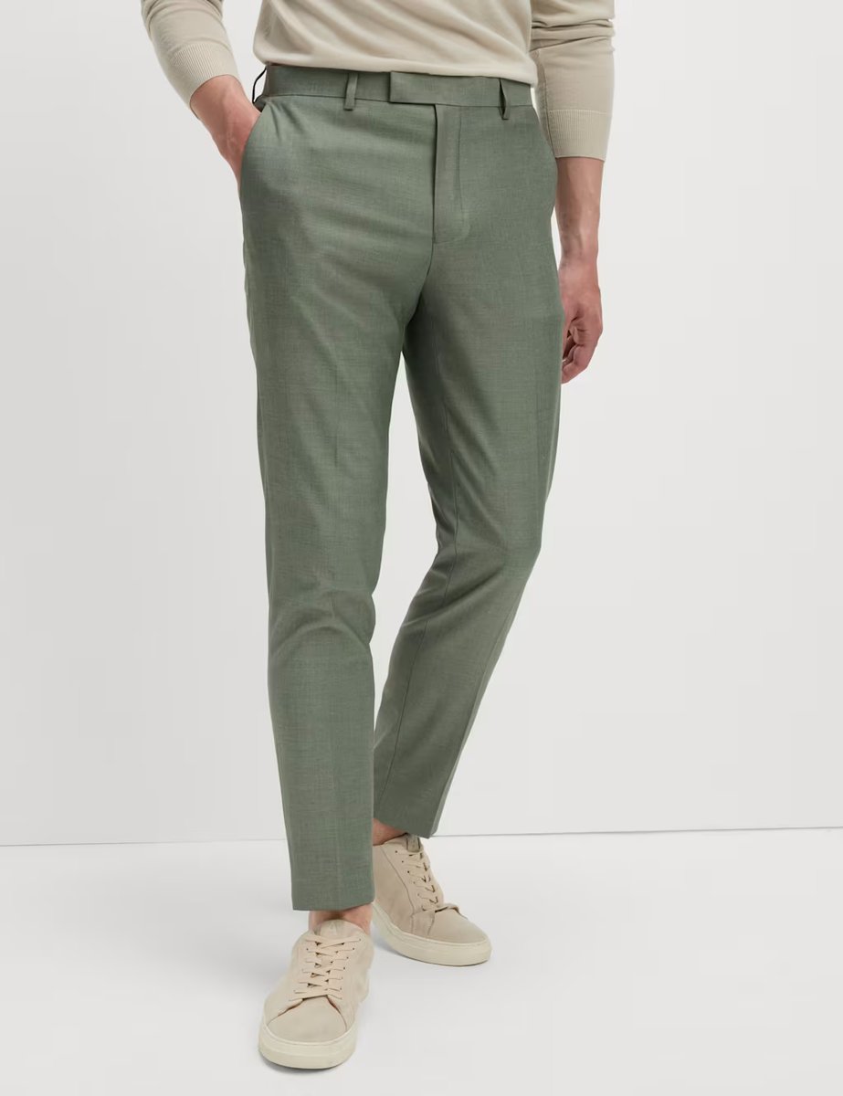 Marks & Spencer M&S Slim Fit Stretch Suit Trousers Light Green - 3