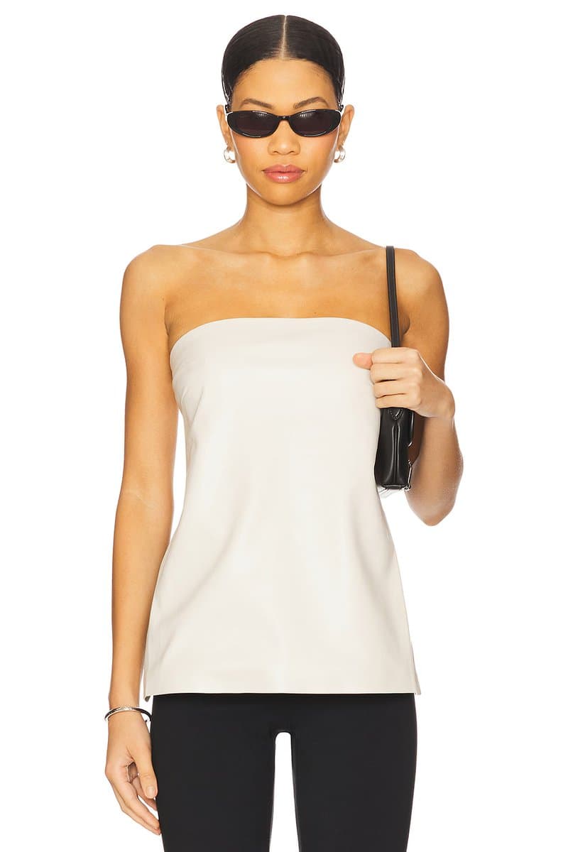 revolve Revolve Katya Strapless Crop Top in Whisper White