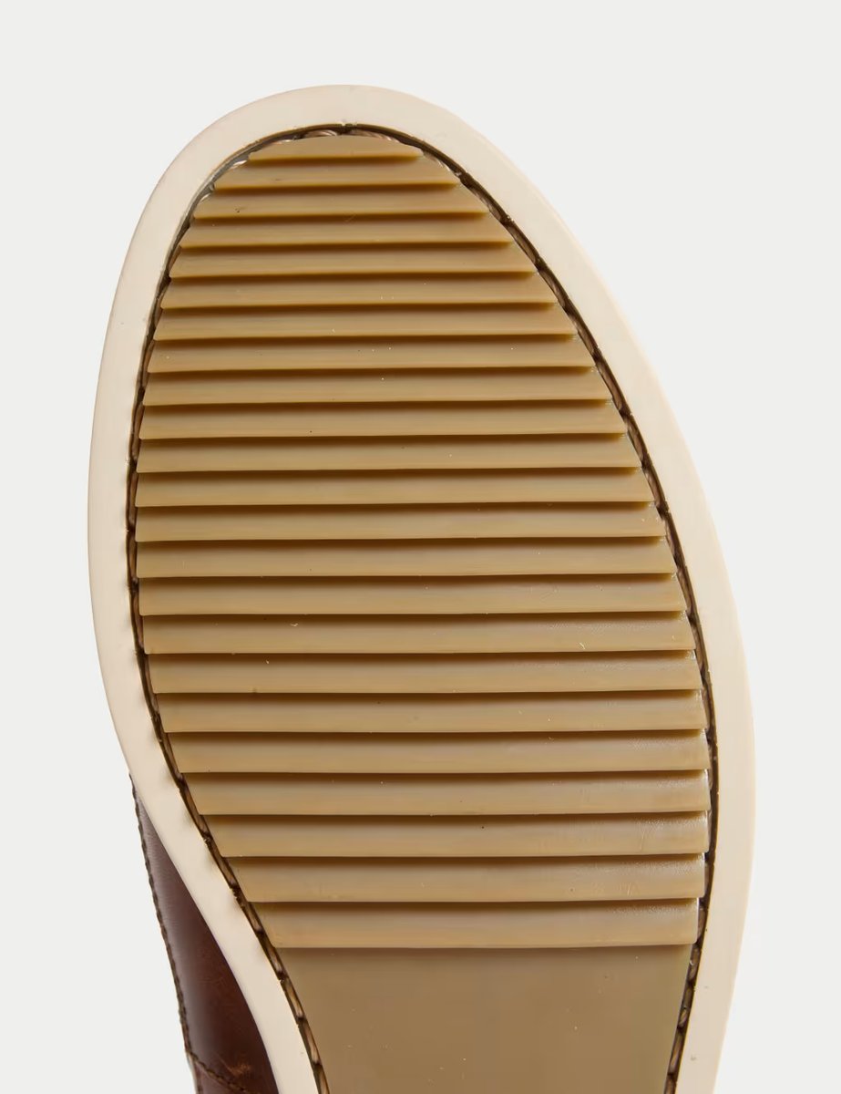 Marks & Spencer M&S Leather Boat Shoes Tan - 3