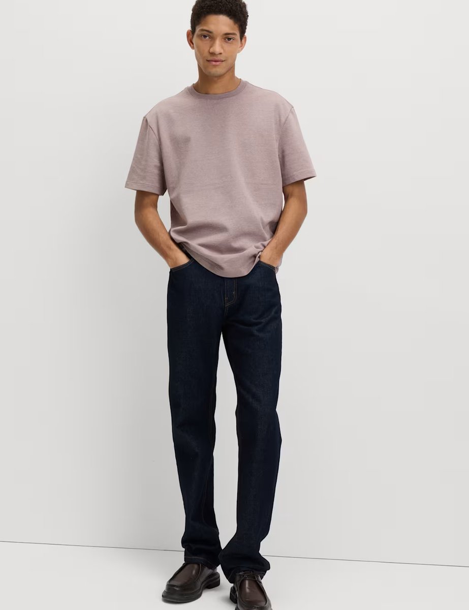 Marks & Spencer M&S Cotton Rich Ultimate Performance Striped T-Shirt Chestnut - 2