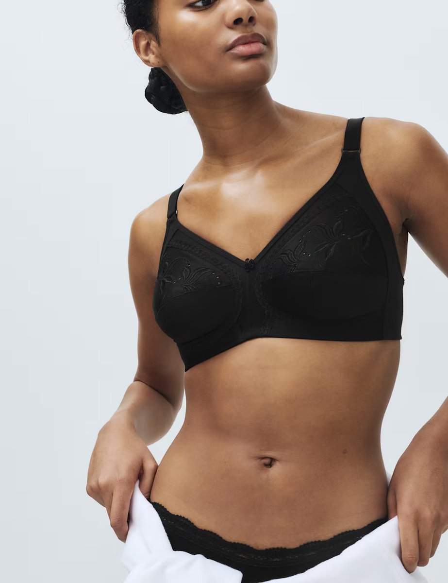 Marks & Spencer M&S Embroidered Total Support Full Cup Bra (A-K) Black - 4