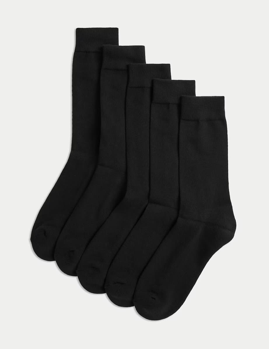 Marks & Spencer M&S 5 Pack Cool & Fresh™ Cushioned Socks Black