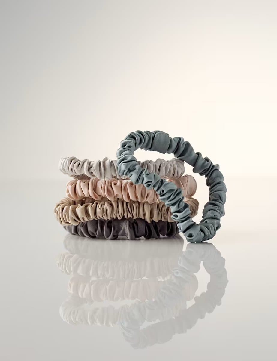 Marks & Spencer M&S 5pk Mulberry Silk Slim Scrunchies