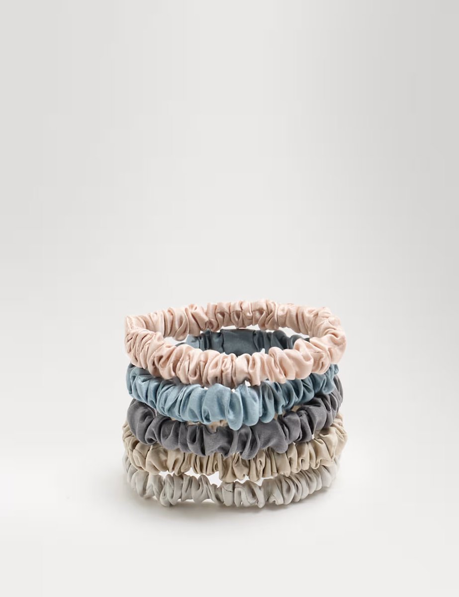 Marks & Spencer M&S 5pk Mulberry Silk Slim Scrunchies - 2