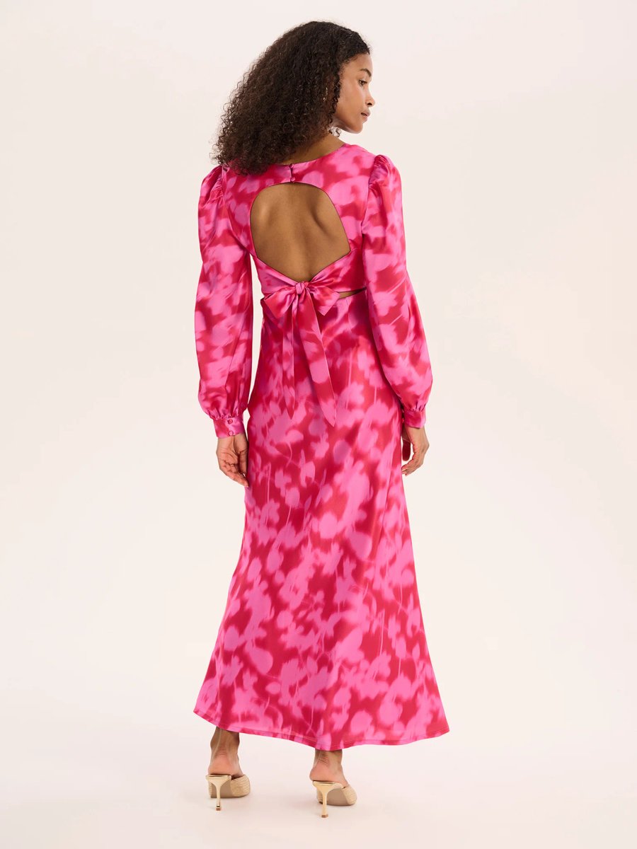 OMNES Francoise Dress in Magenta Blurred Floral - 2