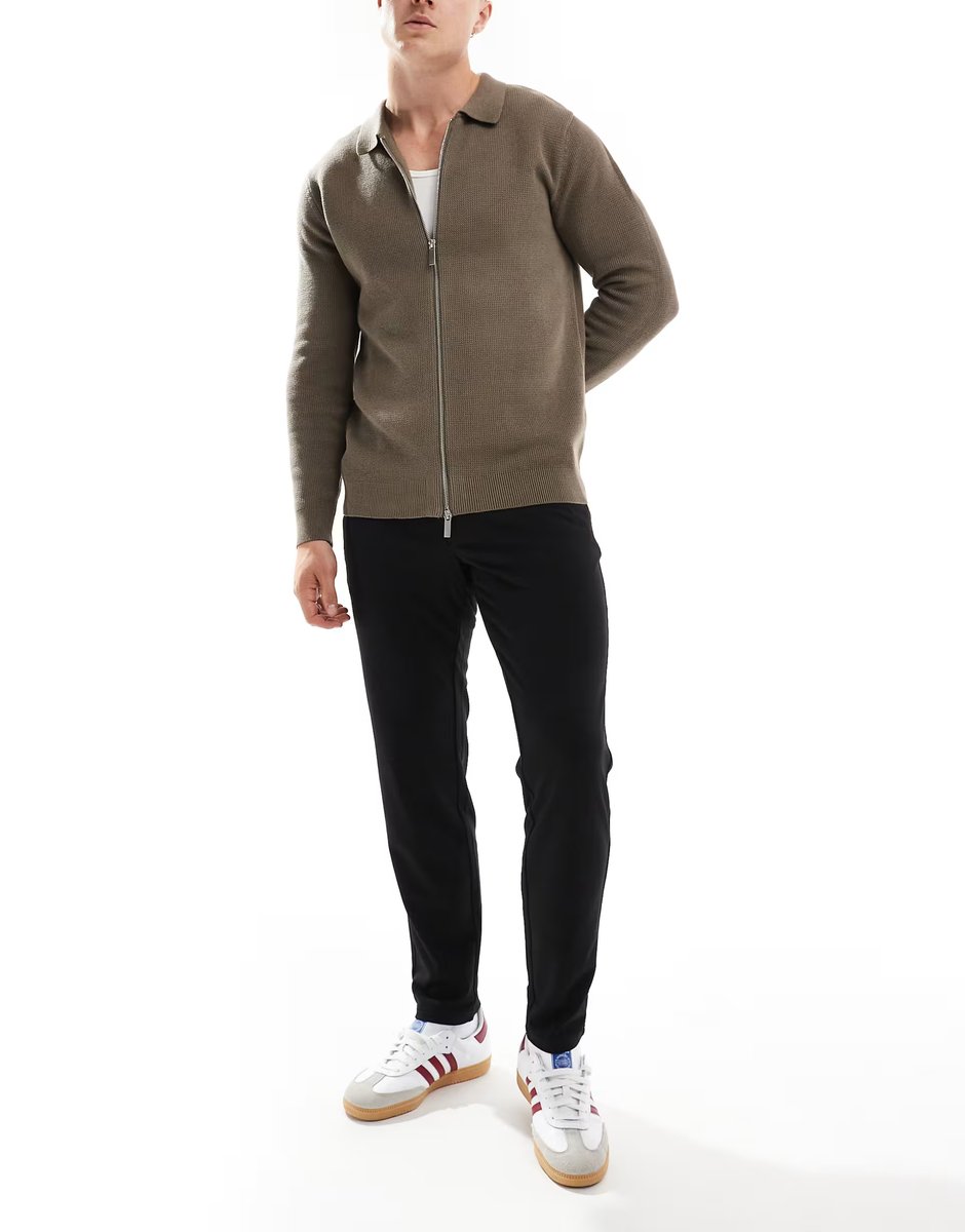 ASOS ONLY & SONS slim tapered fit trousers in black - 2