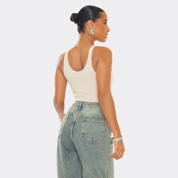 EGO Plunge Sculpted Bodysuit In Nude, Women's Size UK 4 - 2