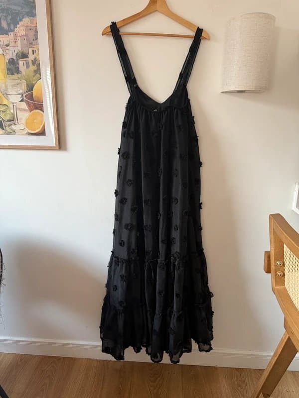 Mango Black Tulle Maxi Dress
