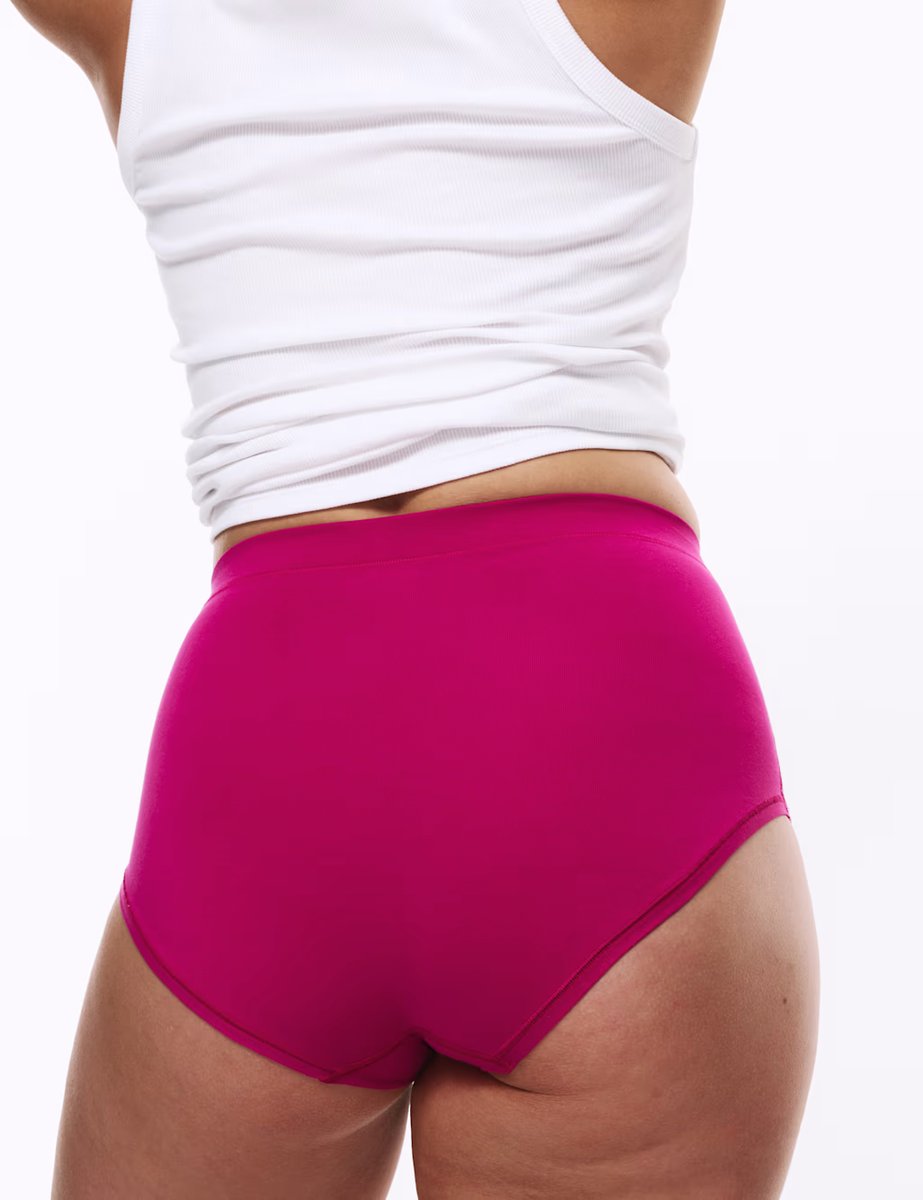 Marks & Spencer M&S 3pk Cotton Rich Full Brief Stoma Knickers Cyclamen - 2