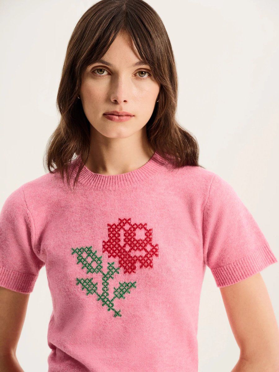 OMNES Lexi Rose Top in Pink - 2