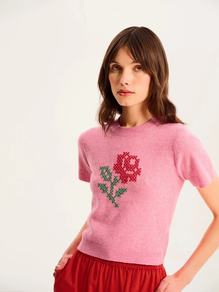 OMNES Lexi Rose Top in Pink - 4