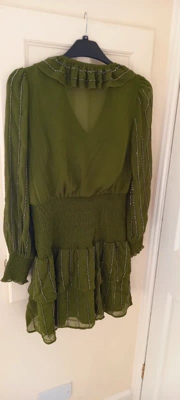 T.K. Maxx Stunning ladies olive chiffon dress(size 12)