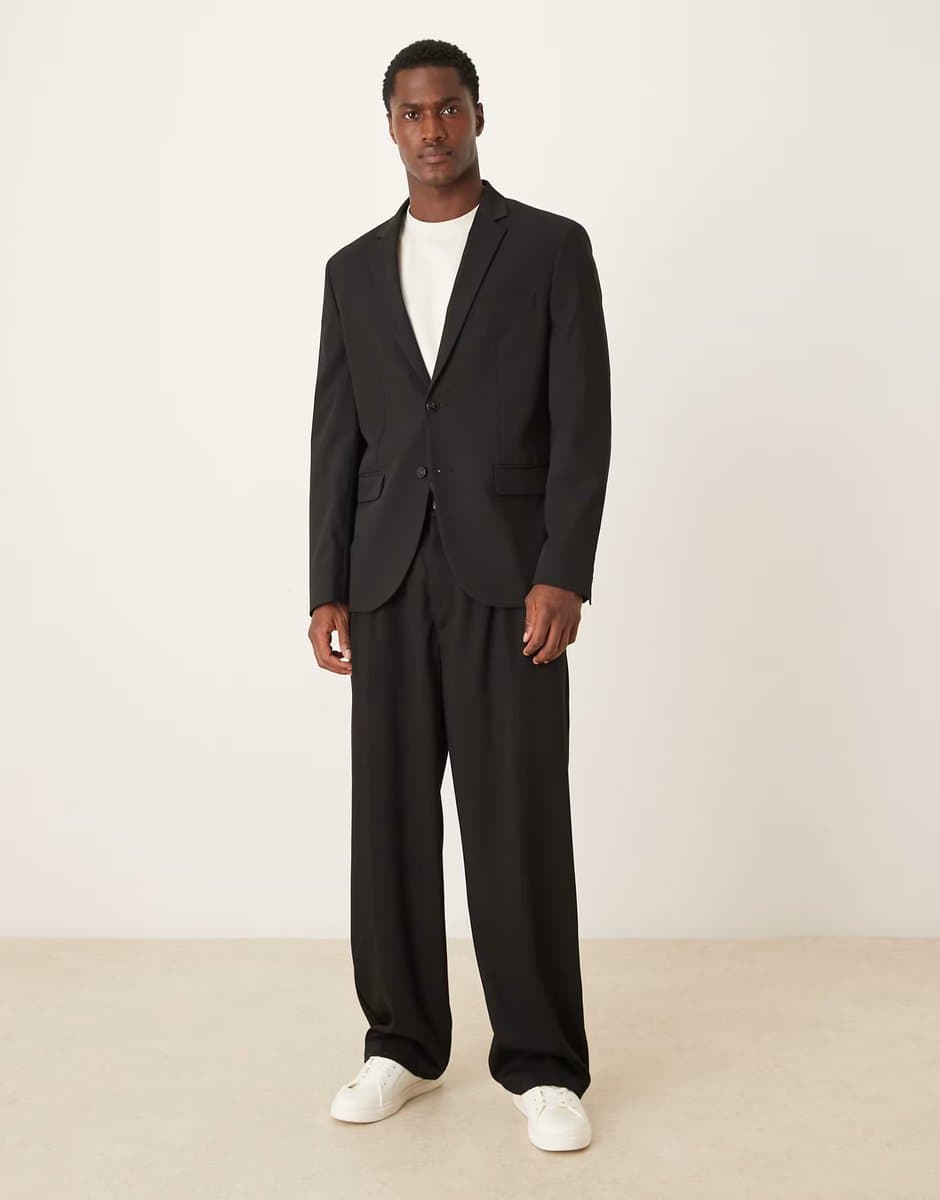 ASOS Mango Paris slim fit blazer and slim fit trousers co-ord in black