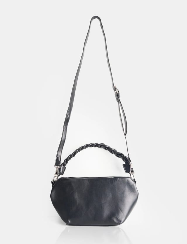 Public Desire Lillian Black Woven Strap Shoulder Bag - 3