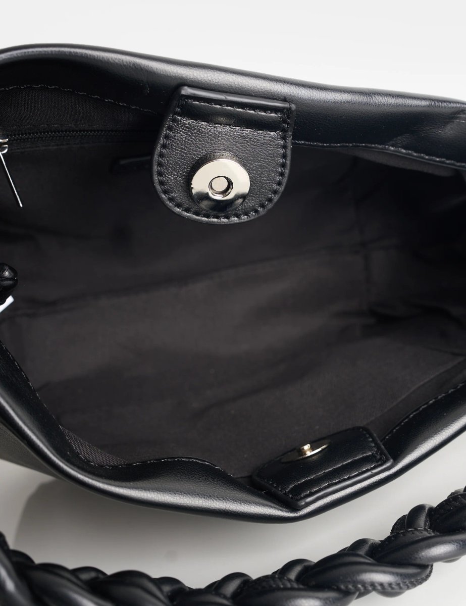 Public Desire Lillian Black Woven Strap Shoulder Bag - 4