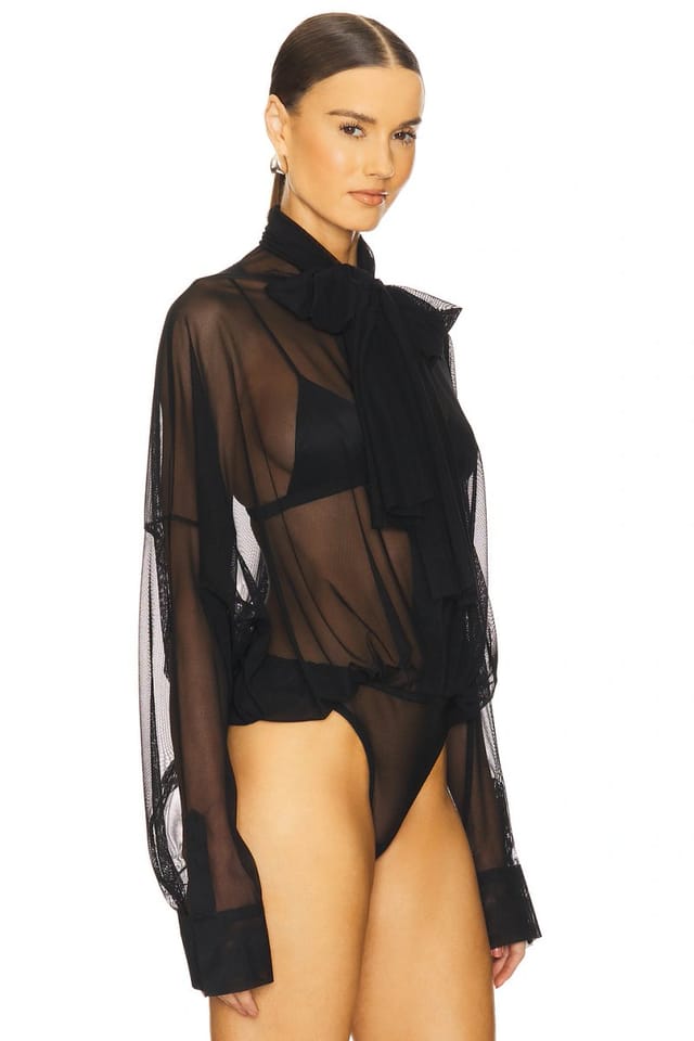 revolve Super Oversized Bf Shirt Bodysuit - 3