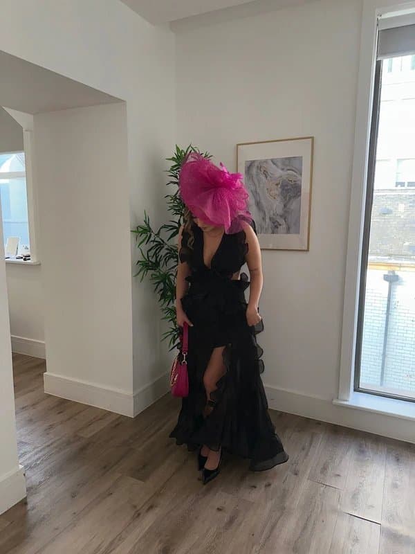 ASOS ASOS Luxe plunge maxi dress with ruched chiffon detail & open back in black