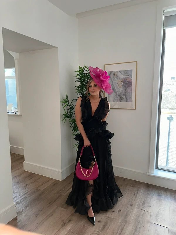 ASOS ASOS Luxe plunge maxi dress with ruched chiffon detail & open back in black - 2