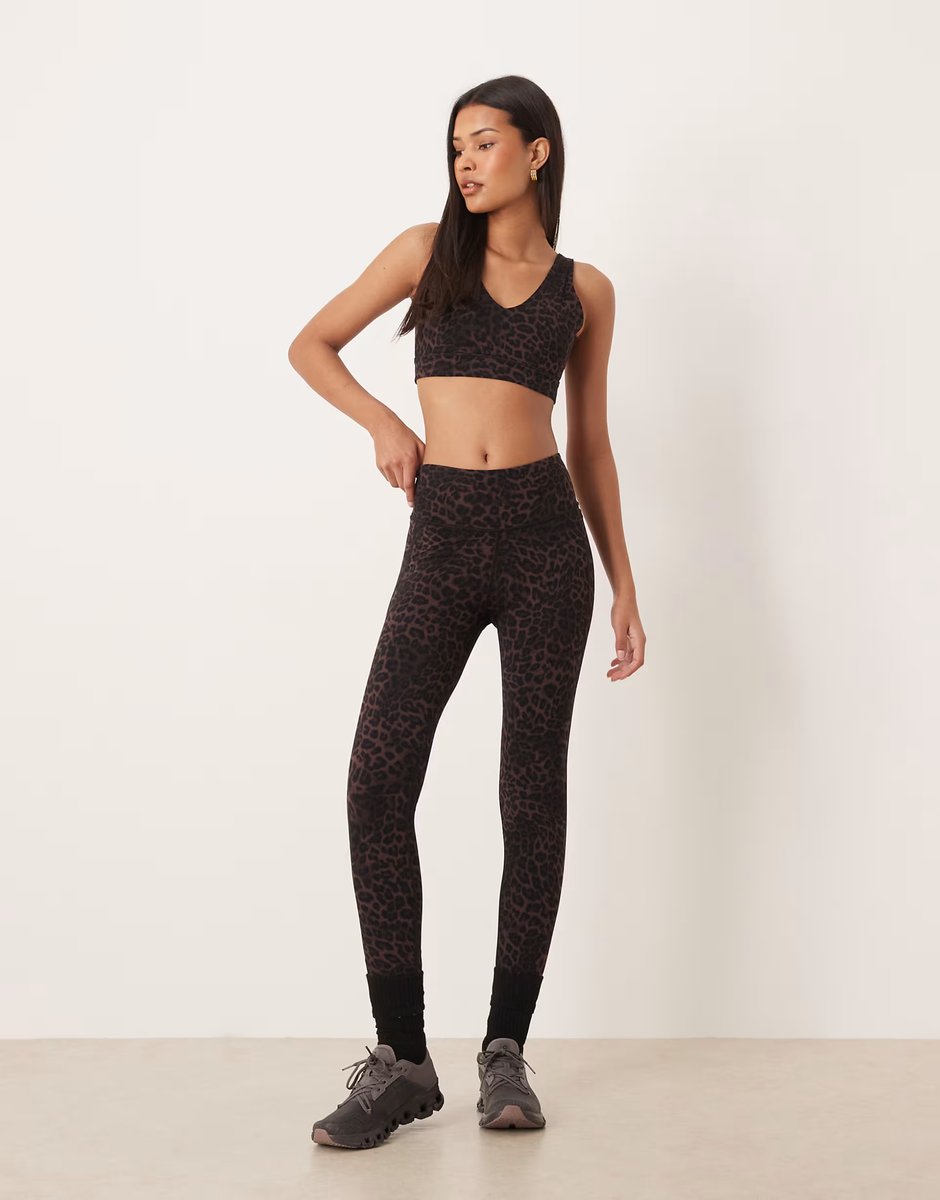 ASOS Sweaty Betty Ultimate Studio 7/8 Leggings in brown leopard print - 1