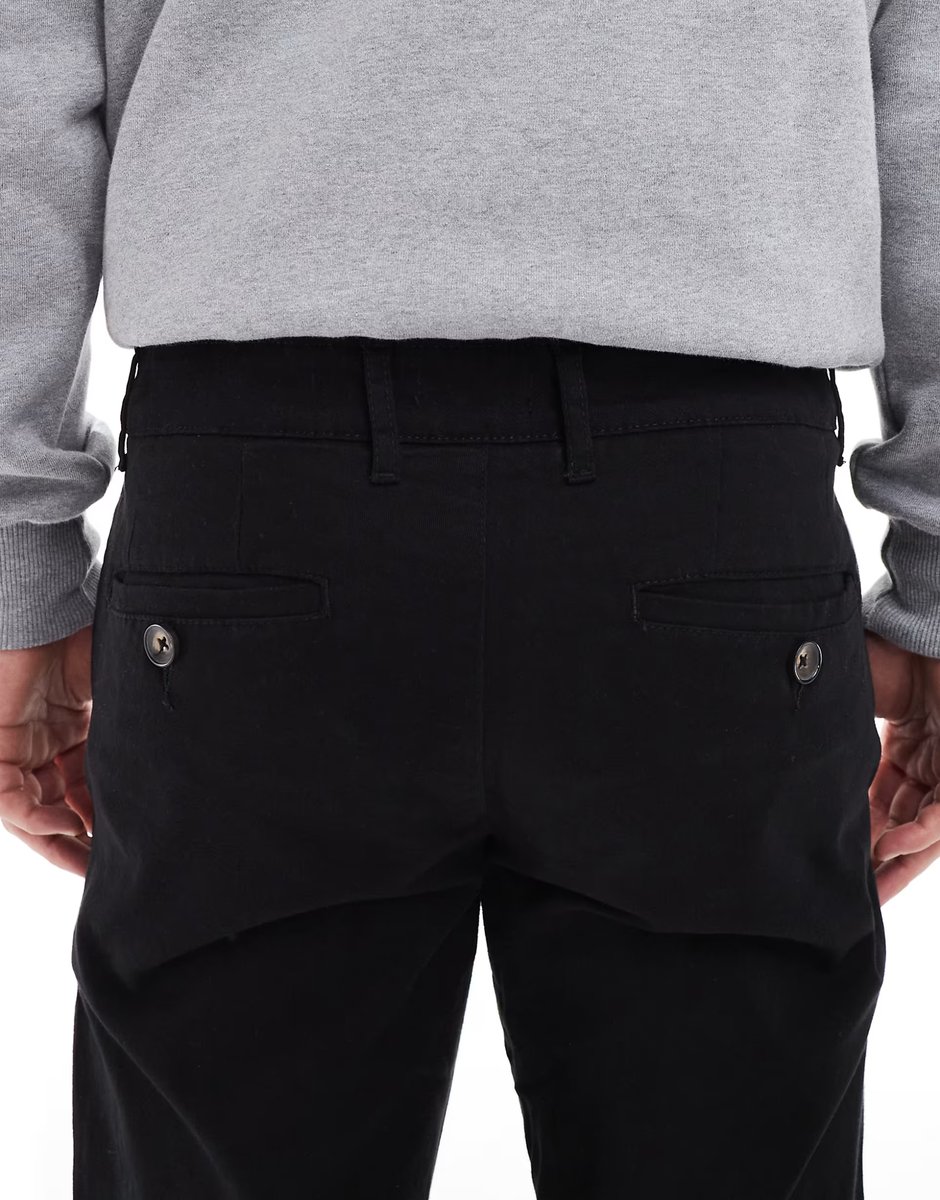 ASOS New Look slim fit chinos in black - 4