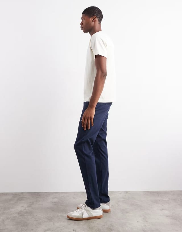 ASOS ASOS DESIGN slim chinos in navy - 3