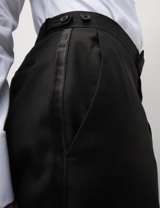 Marks & Spencer M&S Regular Fit Stretch Tuxedo Trousers Black - 2