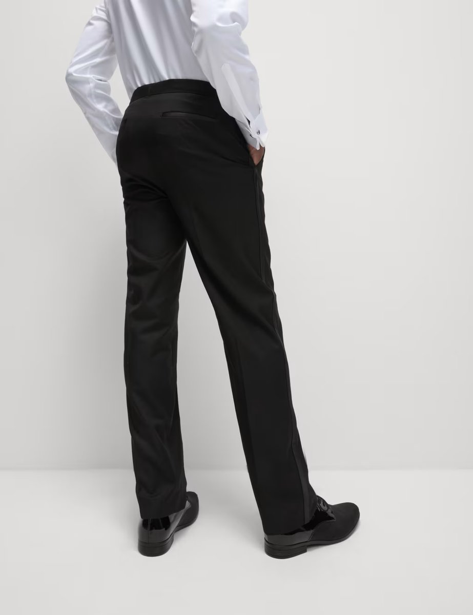 Marks & Spencer M&S Regular Fit Stretch Tuxedo Trousers Black - 4