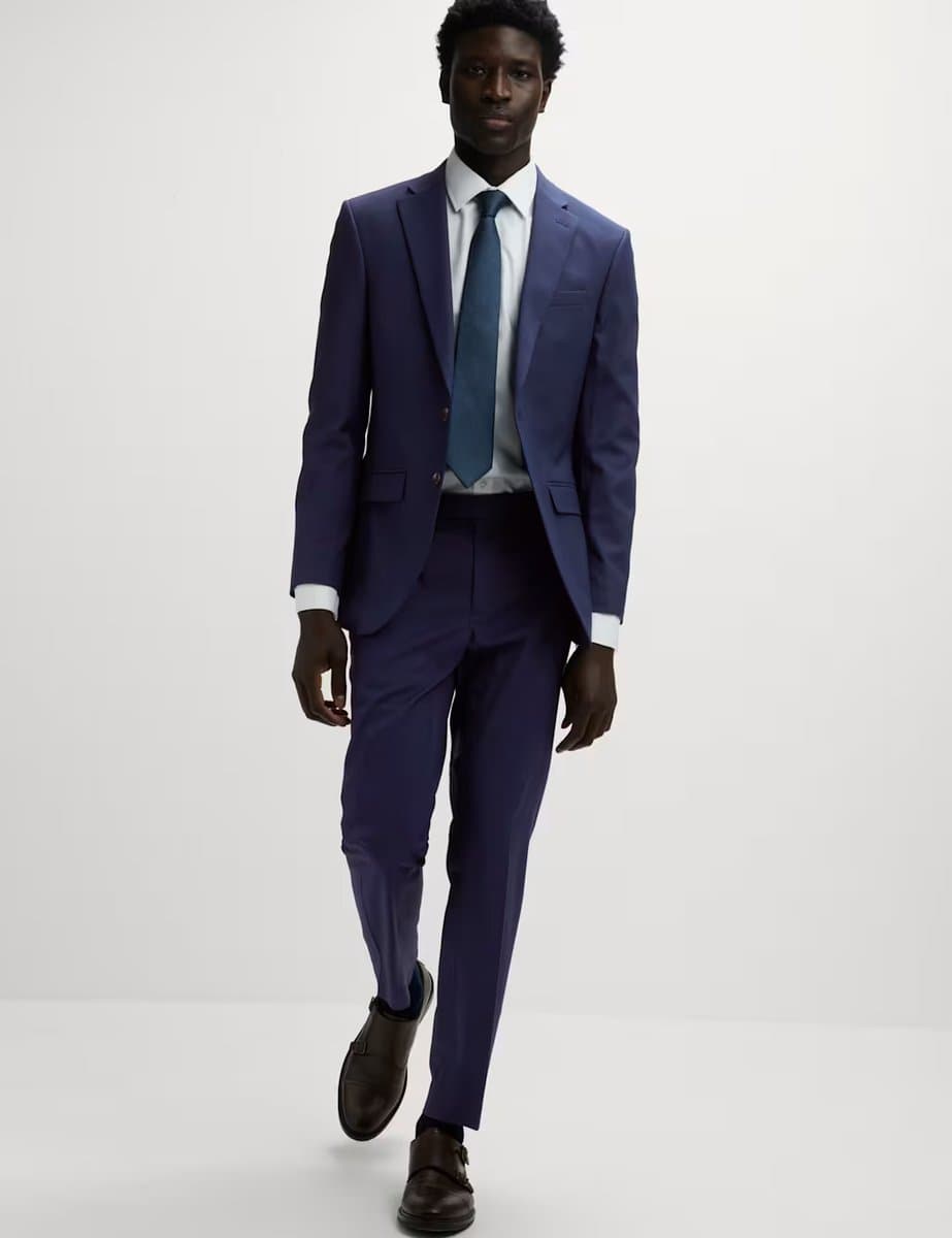 Marks & Spencer M&S Slim Fit Stretch Ultimate Suit Trousers Dark Indigo