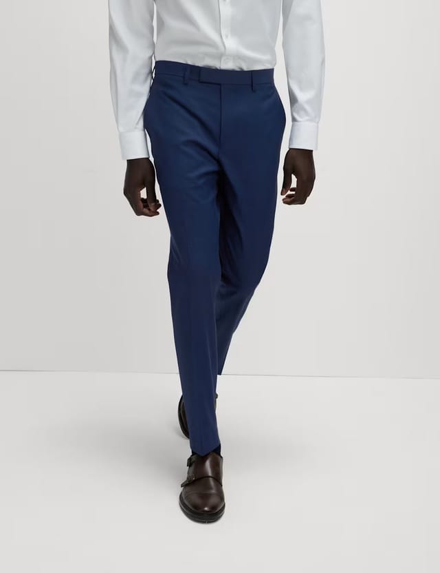 Marks & Spencer M&S Slim Fit Stretch Ultimate Suit Trousers Dark Indigo - 3