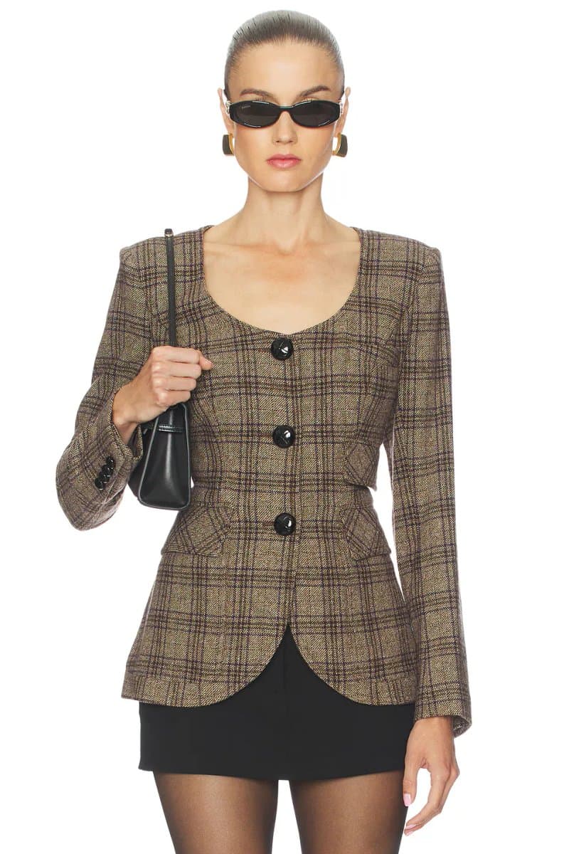 revolve Portrait Neck Blazer