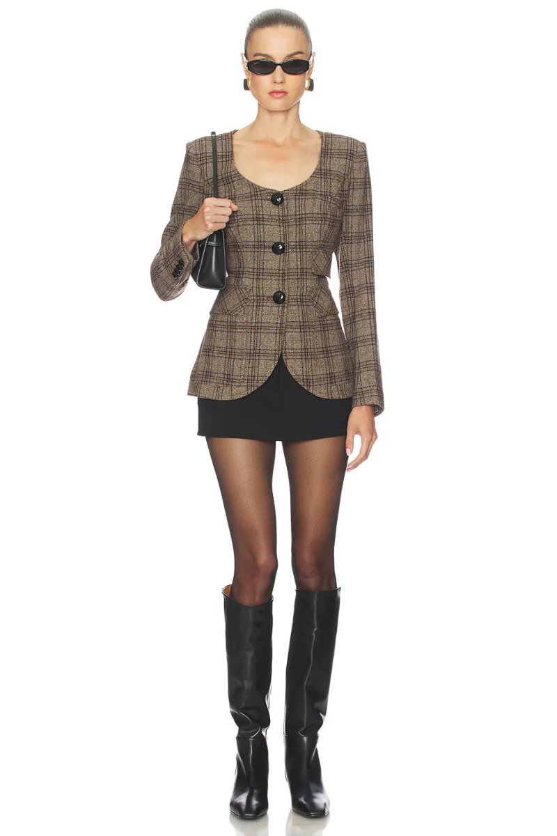 revolve Portrait Neck Blazer - 4