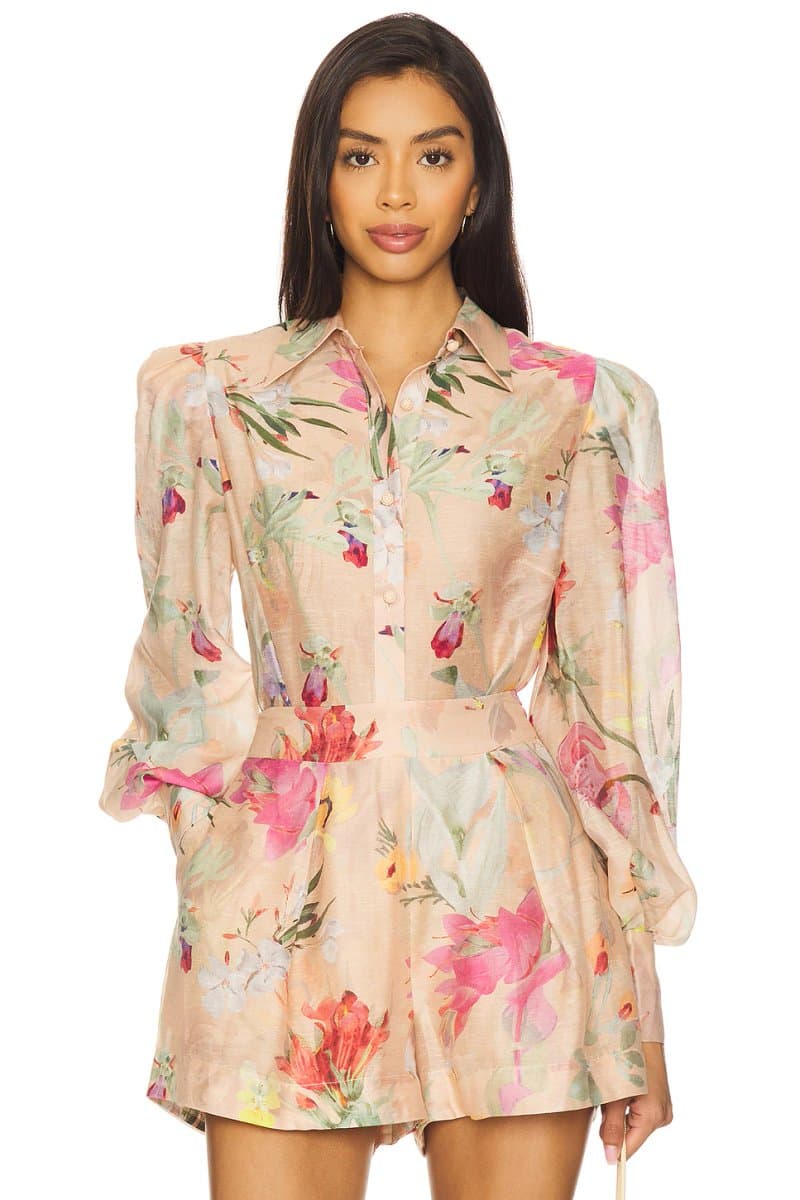 revolve Revolve Floral Print Floral Shirt in Orange