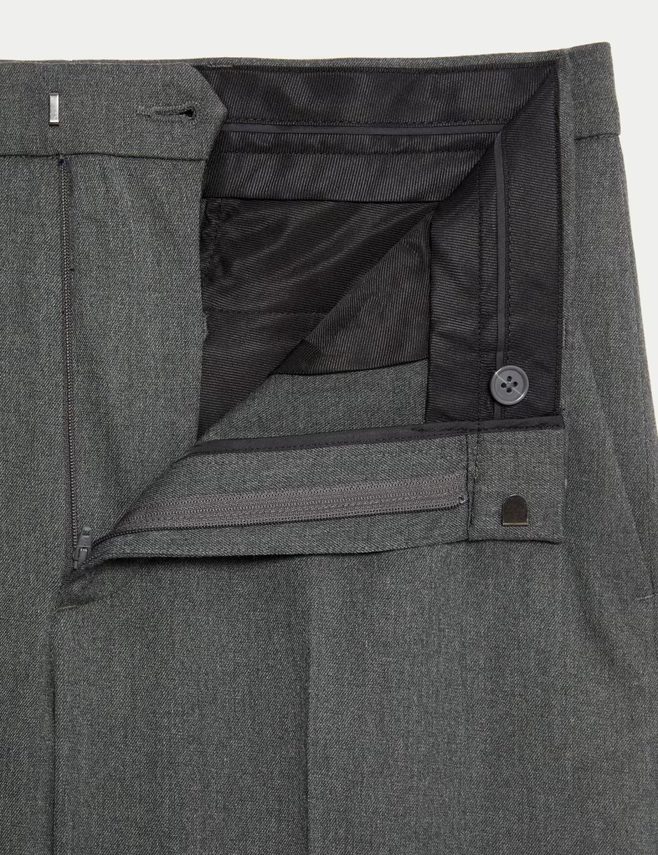 Marks & Spencer M&S Loose Fit Smart Stretch Trousers Charcoal - 2