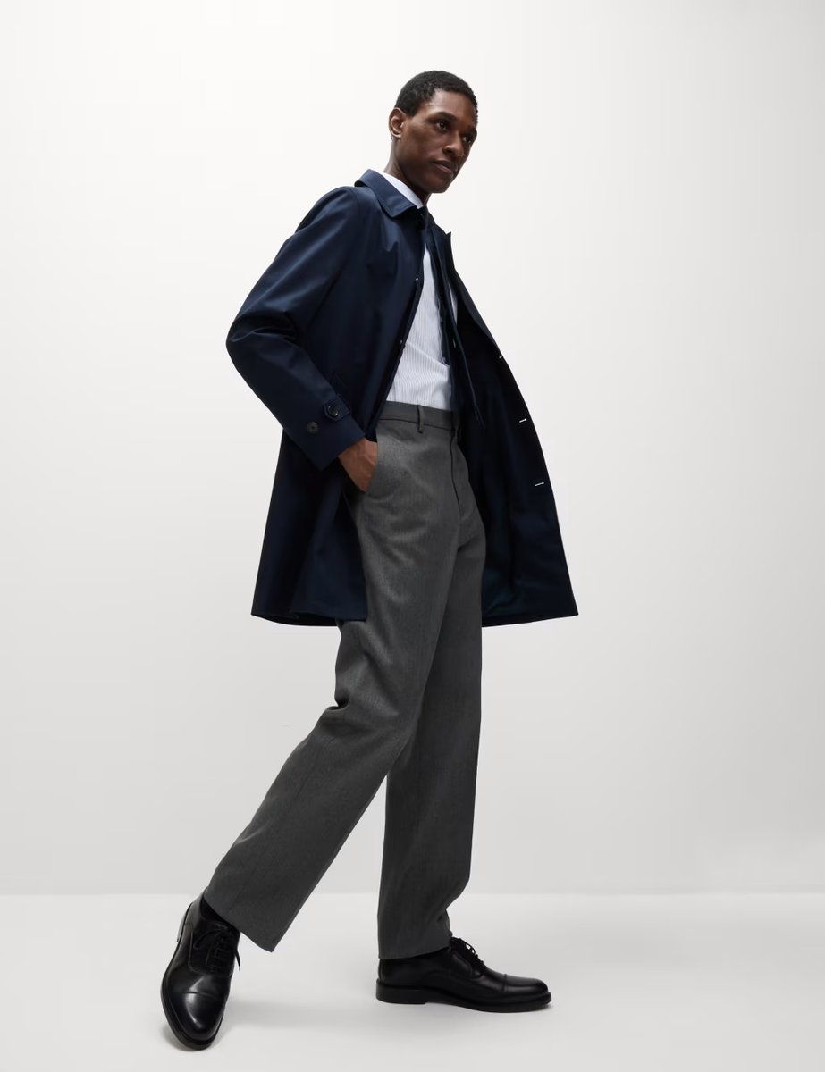 Marks & Spencer M&S Loose Fit Smart Stretch Trousers Charcoal - 3