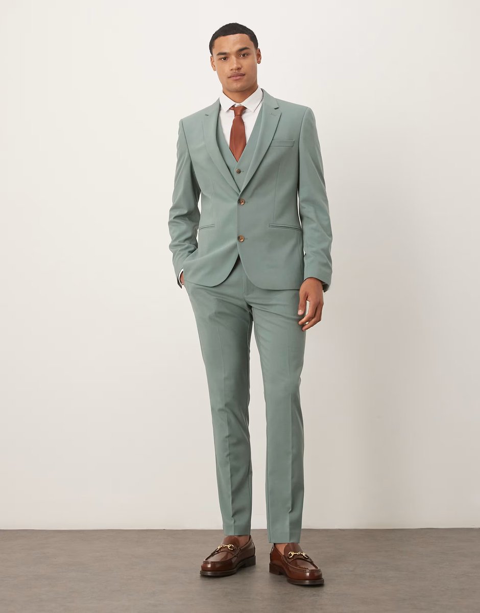 ASOS ASOS DESIGN skinny suit jacket in green - 2