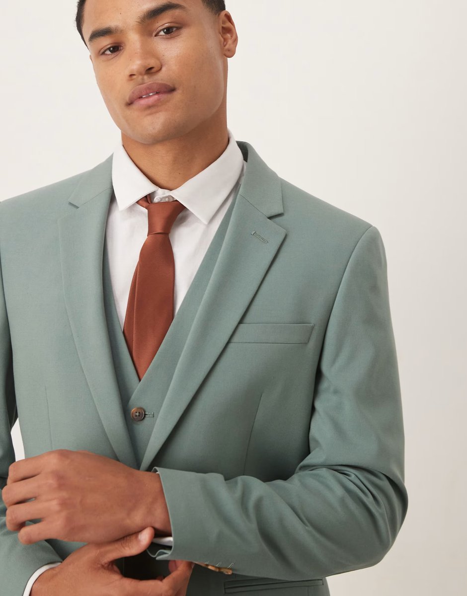 ASOS ASOS DESIGN skinny suit jacket in green - 3