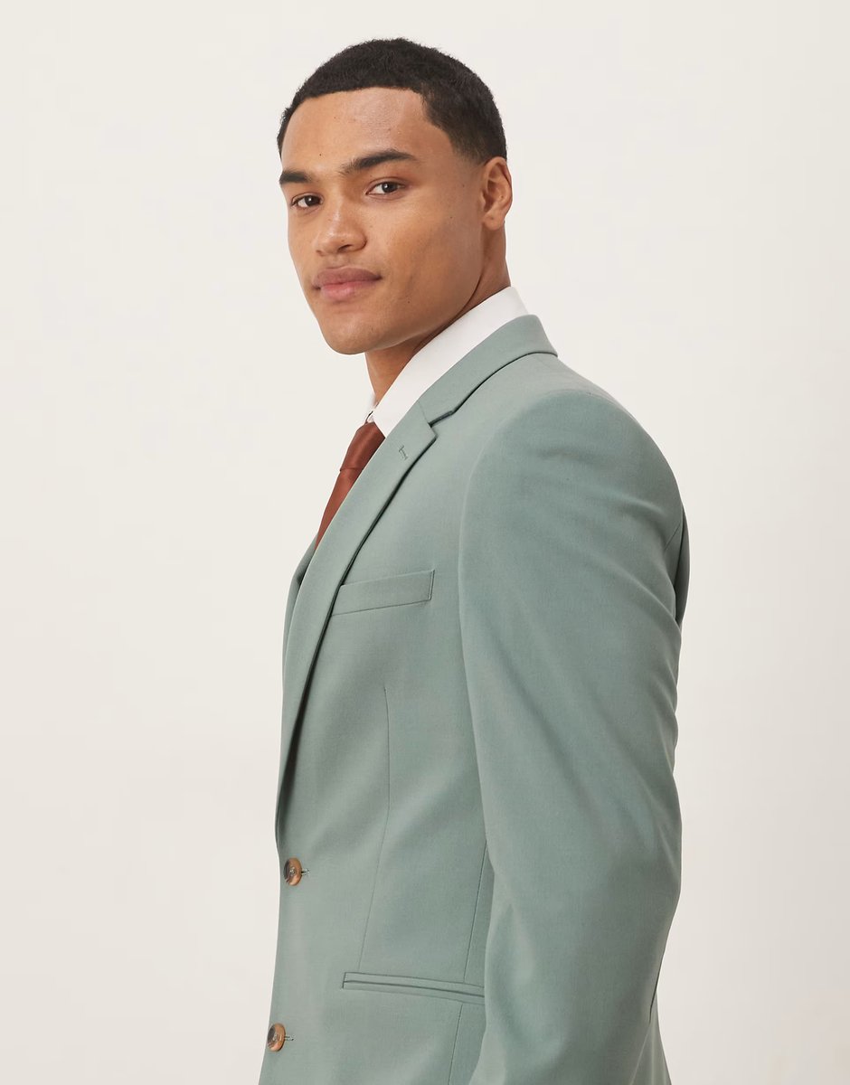 ASOS ASOS DESIGN skinny suit jacket in green - 4