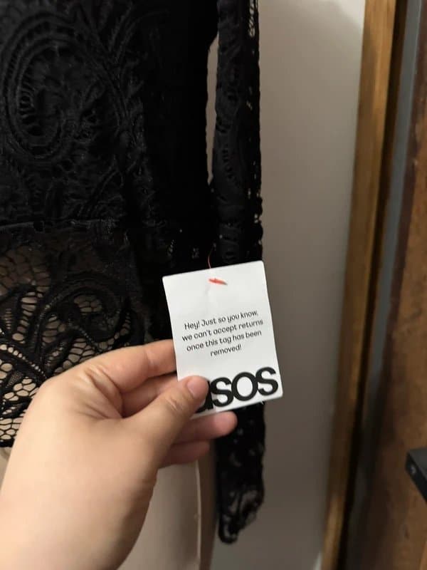 ASOS Design black lace front tie top long sleeve see through bolero shrug size 10
